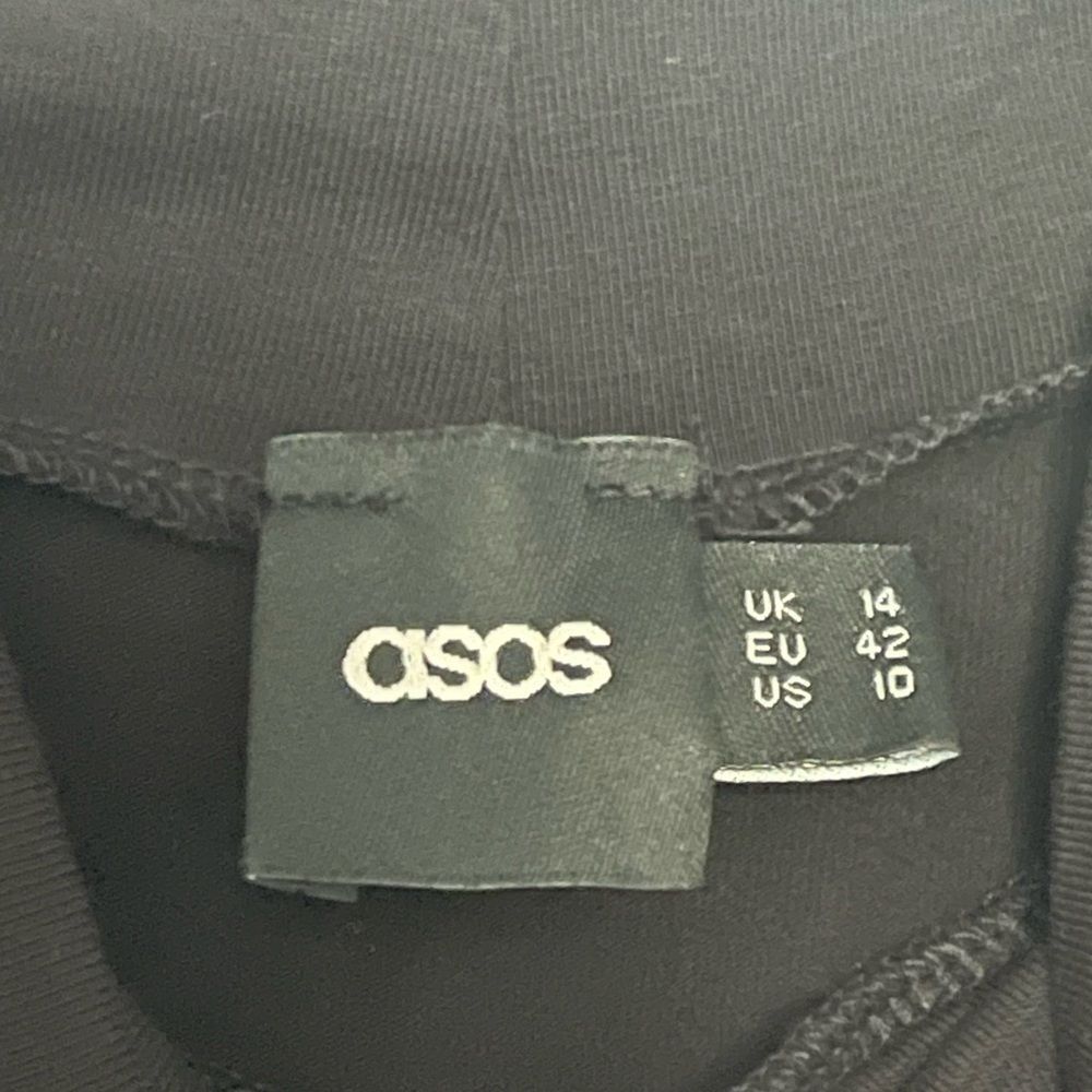 ASOS Black Midi Turtleneck Sleeveless Dress - Picture 3 of 3